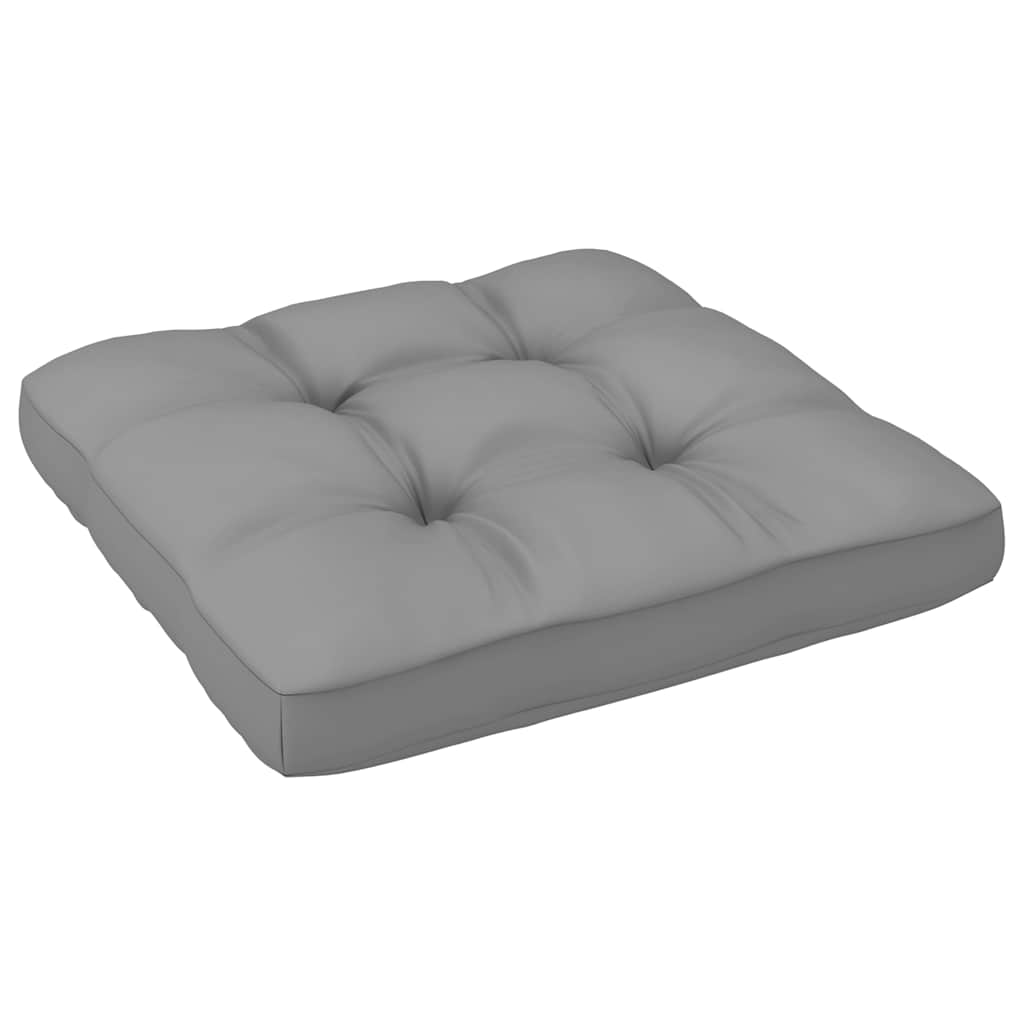 Vrtna kutna sofa sa sivim jastucima od masivne borovine