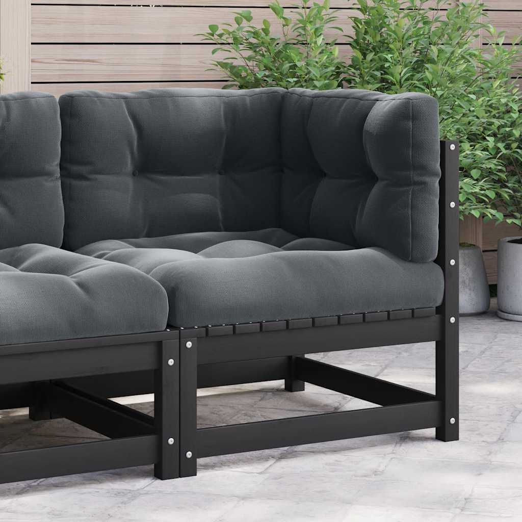 Kutna vrtna sofa s antracit jastucima od masivne borovine