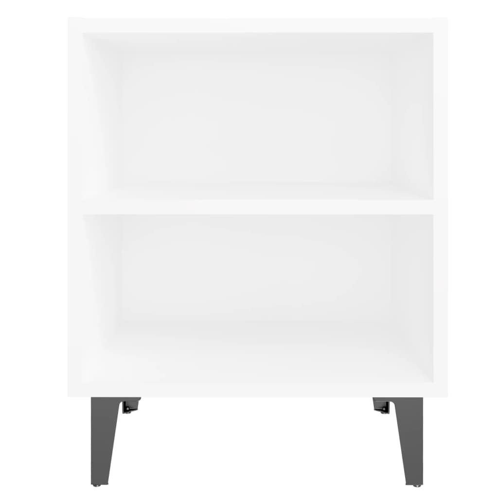 Noćni ormarići s metalnim nogama 2 kom bijeli 40 x 30 x 50 cm