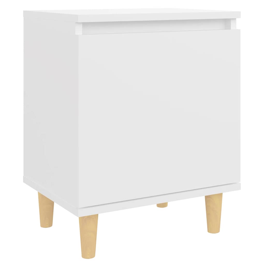 Noćni ormarići s drvenim nogama 2 kom bijeli 40 x 30 x 50 cm