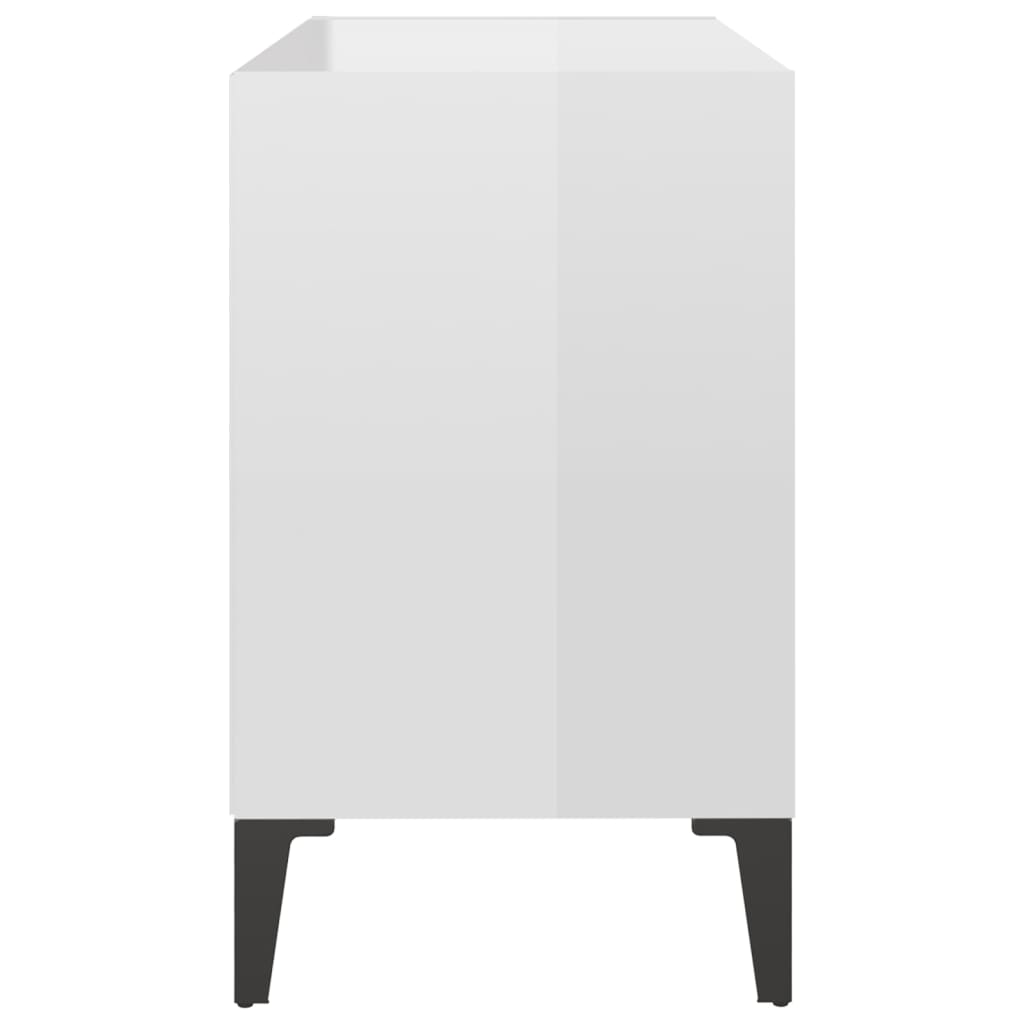 TV ormarić s metalnim nogama sjajni bijeli 69,5 x 30 x 50 cm