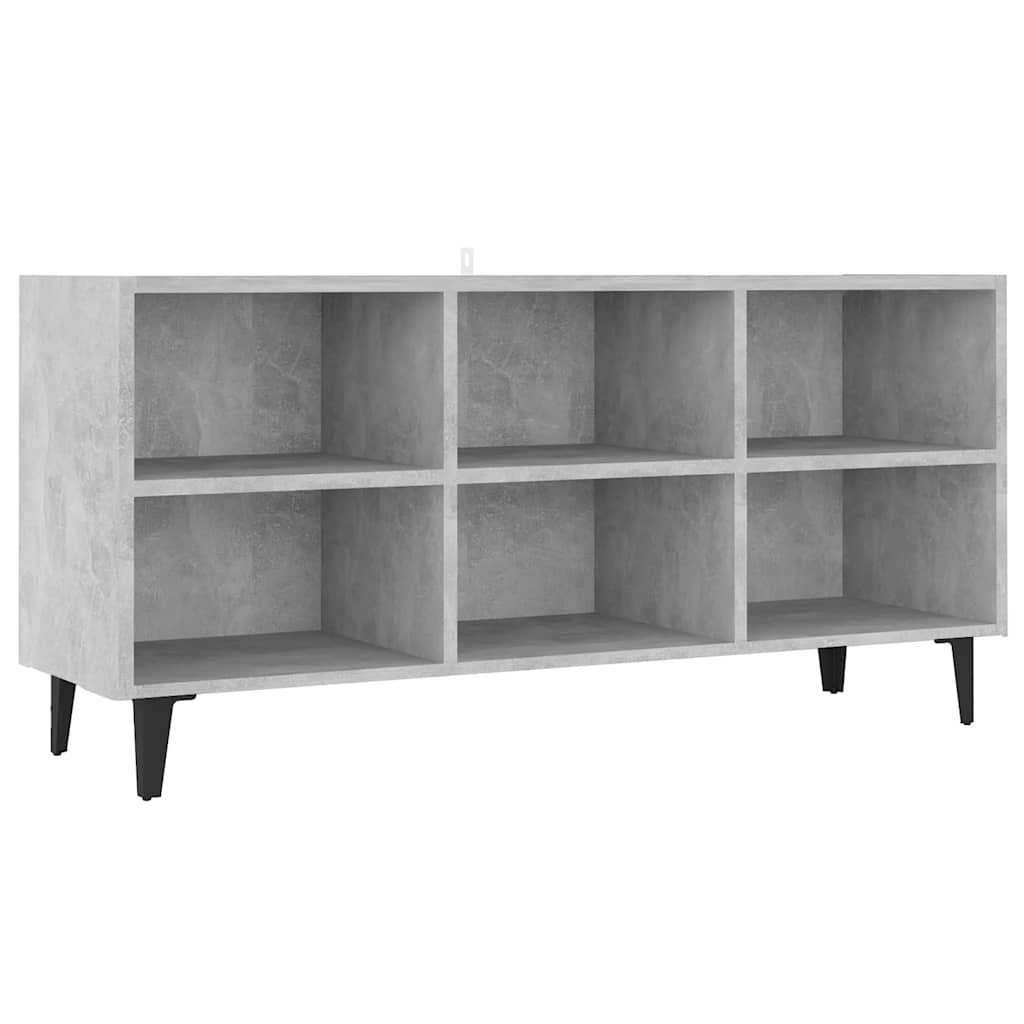 TV ormarić s metalnim nogama siva boja betona 103,5x30x50 cm