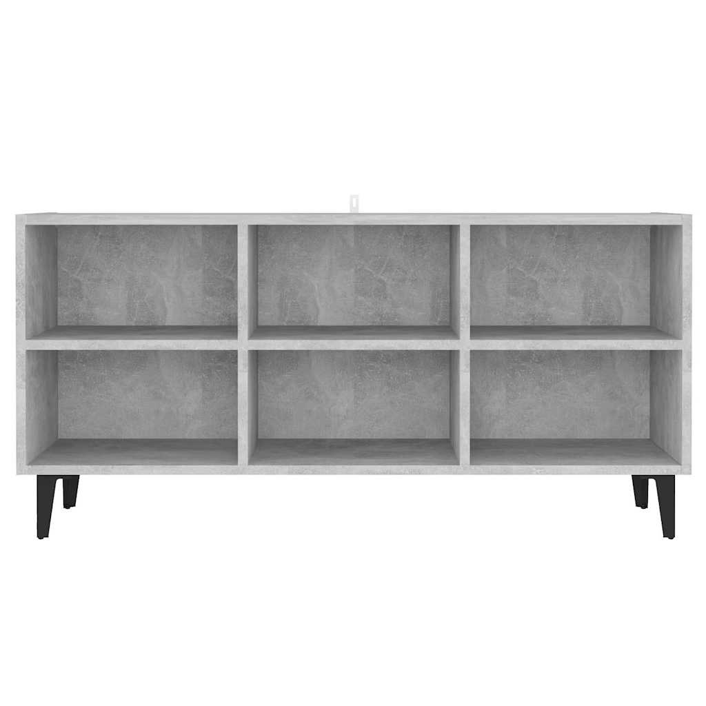 TV ormarić s metalnim nogama siva boja betona 103,5x30x50 cm
