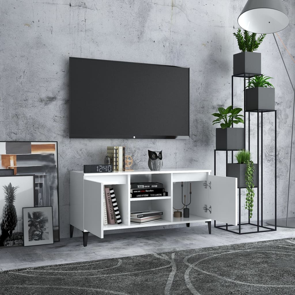 TV ormarić s metalnim nogama bijeli 103,5 x 35 x 50 cm