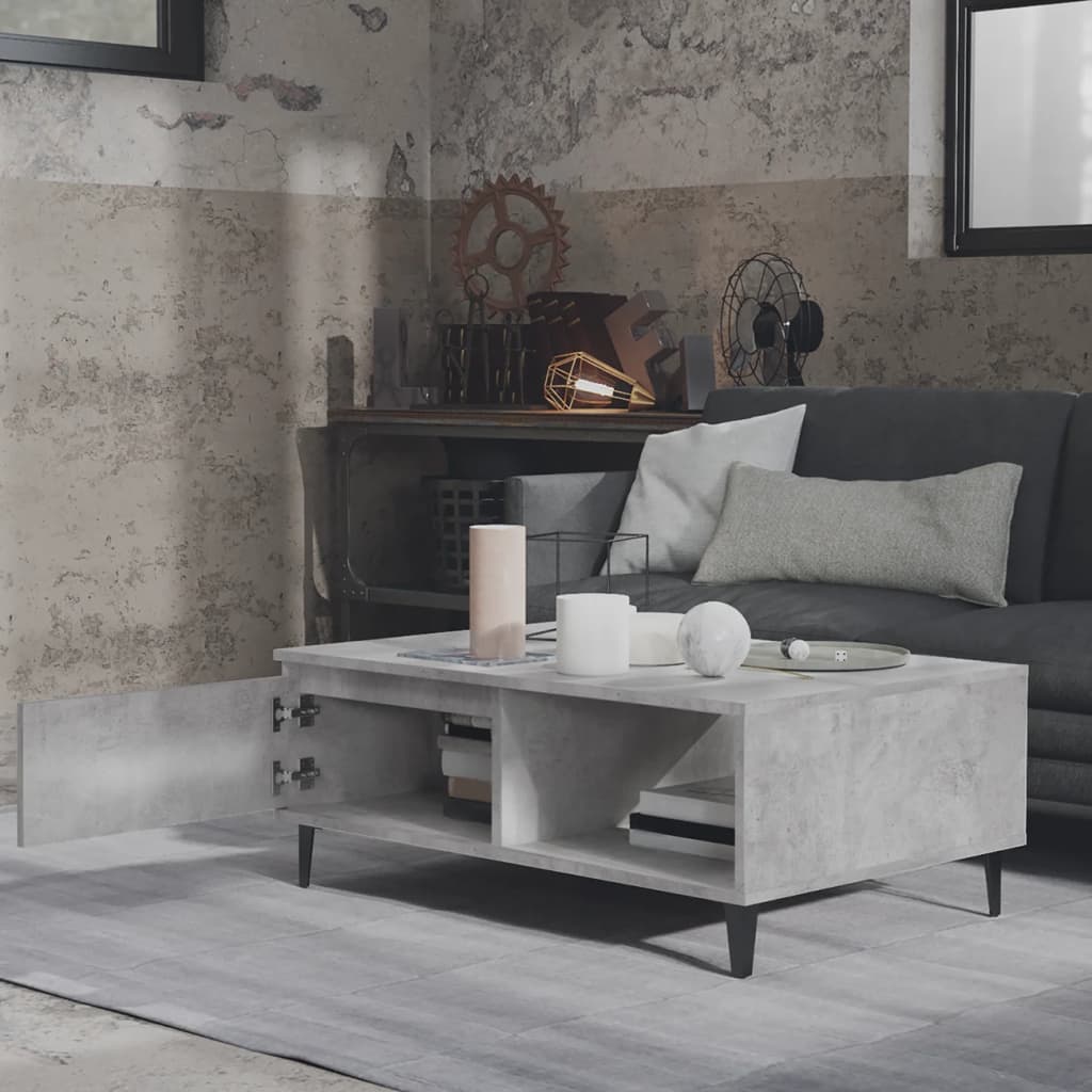 Stolić za kavu boja betona 90 x 60 x 35 cm konstruirano drvo
