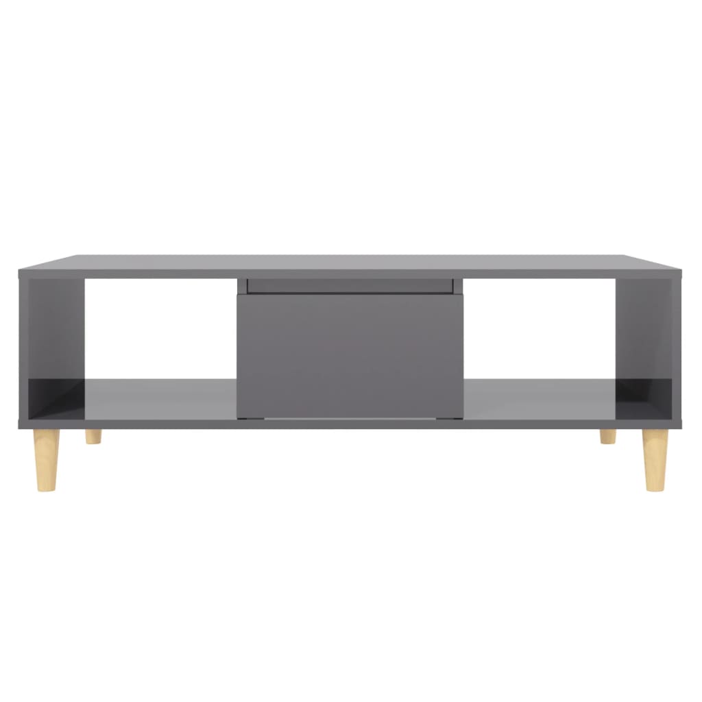 Stolić za kavu sjajni sivi 103,5 x 60 x 35 cm konstruirano drvo