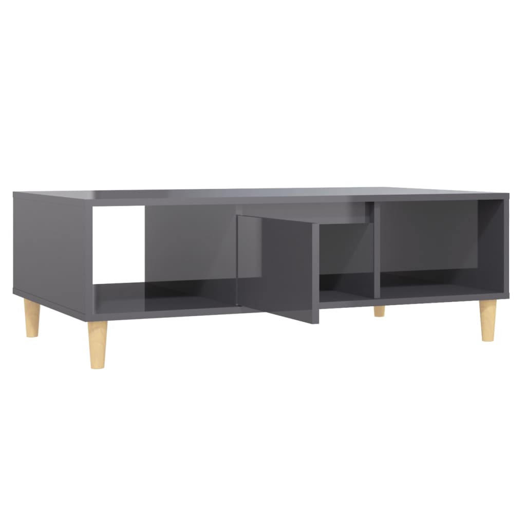 Stolić za kavu sjajni sivi 103,5 x 60 x 35 cm konstruirano drvo