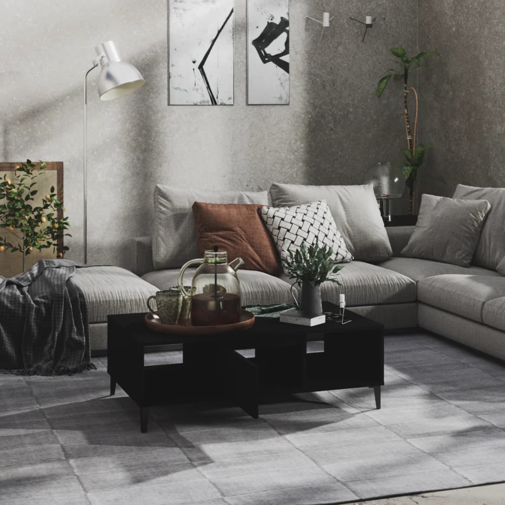 Stolić za kavu crni 103,5 x 60 x 35 cm konstruirano drvo
