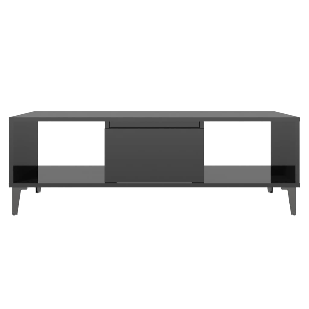 Stolić za kavu sjajni crni 103,5 x 60 x 35 cm konstruirano drvo
