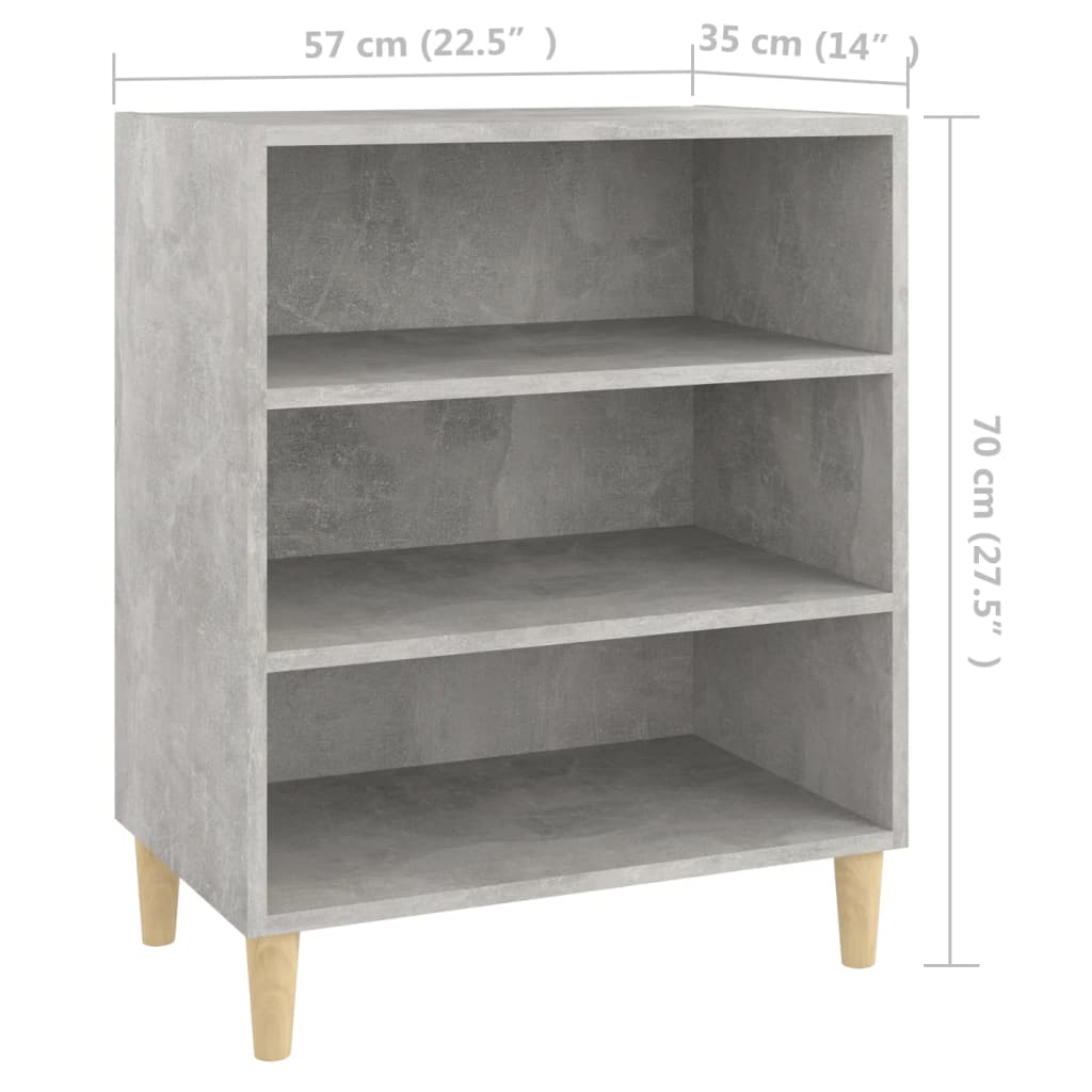 Komoda siva boja betona 57 x 35 x 70 cm od konstruiranog drva