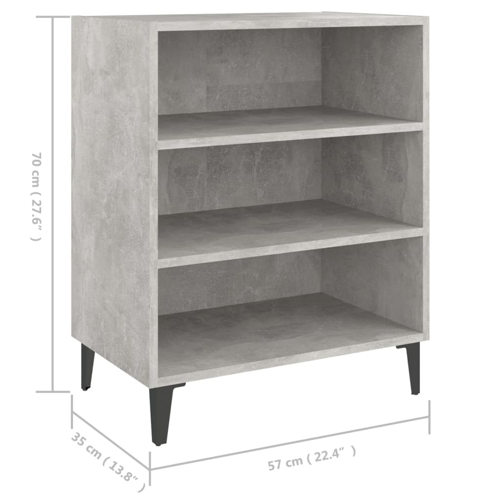Komoda siva boja betona 57 x 35 x 70 cm od konstruiranog drva