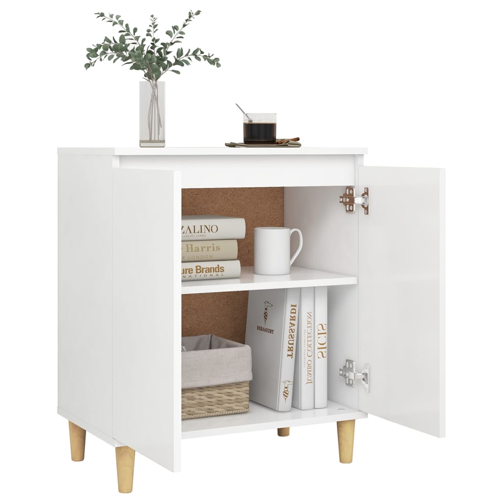 Komoda s drvenim nogama bijela 60x35x70 cm konstruirano drvo