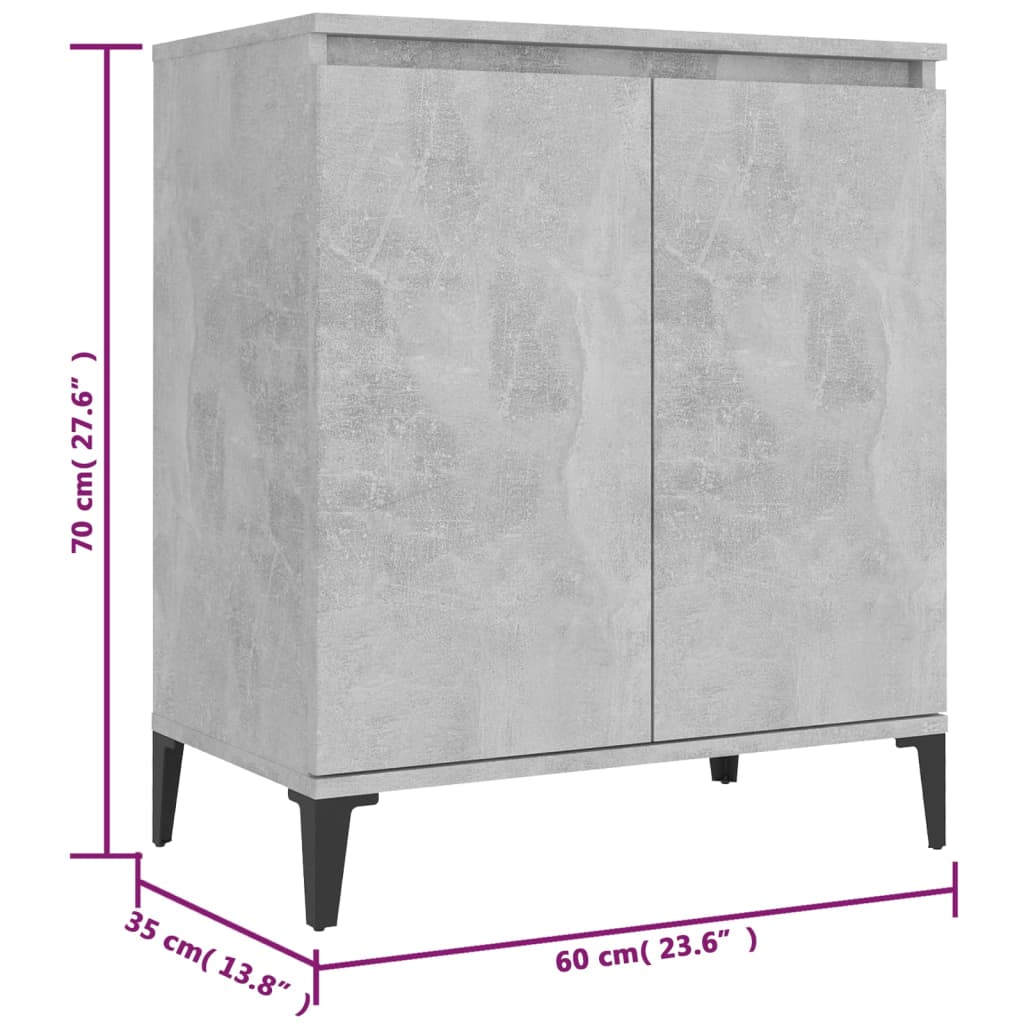 Komoda siva boja betona 60x35x70 cm od konstruiranog drva