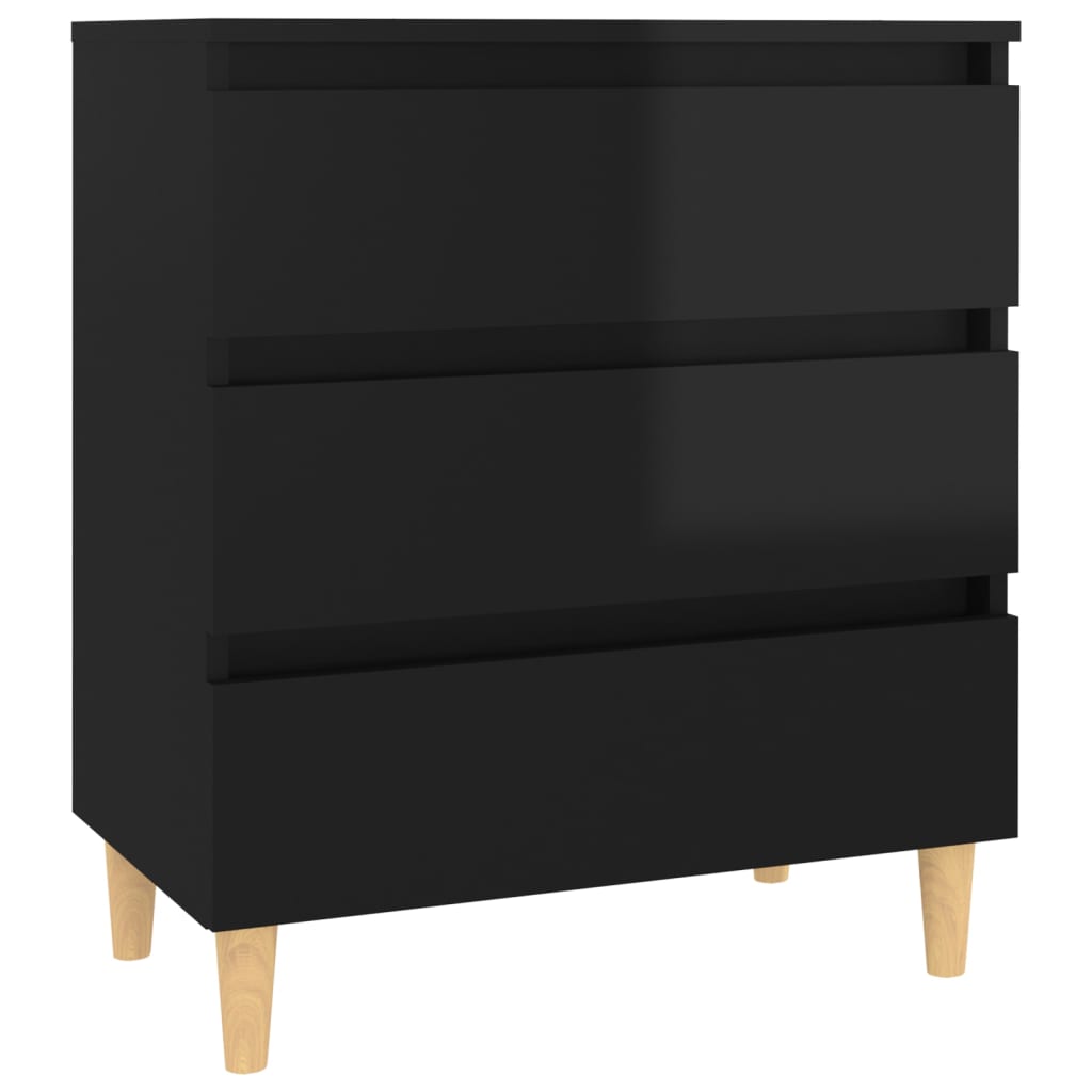 Komoda visoki sjaj crna 60 x 35 x 69 cm od konstruiranog drva