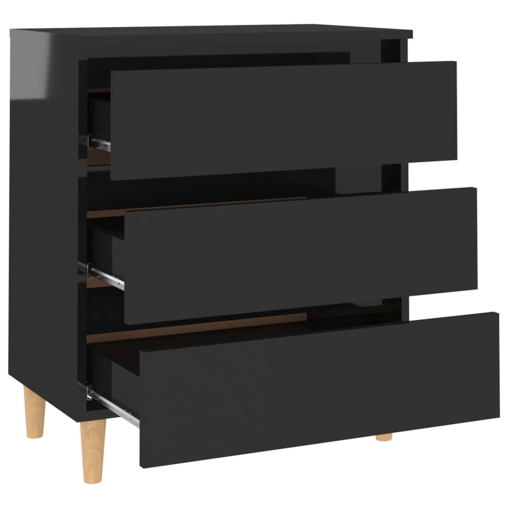 Komoda visoki sjaj crna 60 x 35 x 69 cm od konstruiranog drva