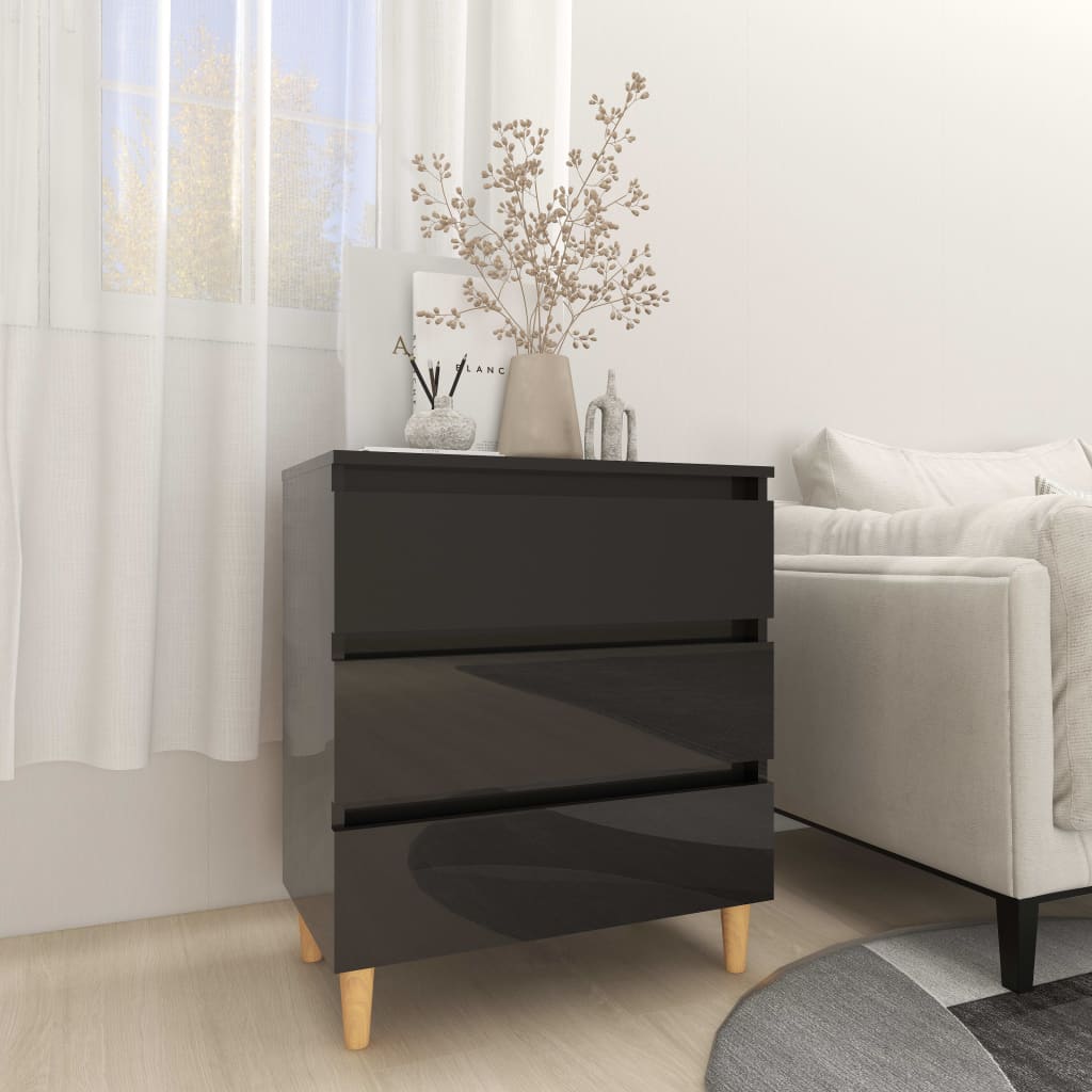 Komoda visoki sjaj crna 60 x 35 x 69 cm od konstruiranog drva