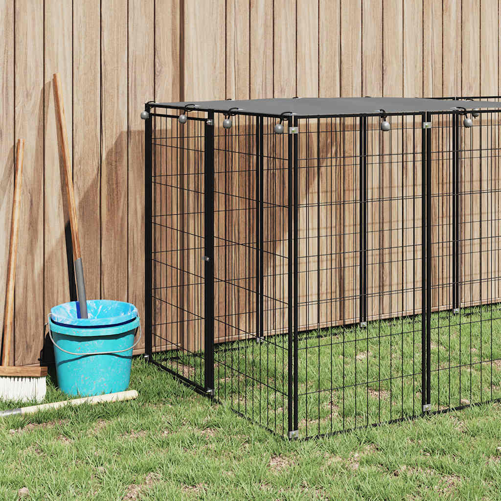Kavez za pse crni 330 x 110 x 110 cm čelični