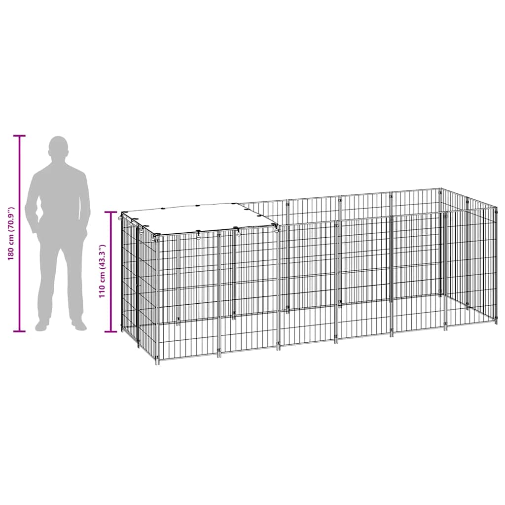 Kavez za pse crni 330 x 110 x 110 cm čelični