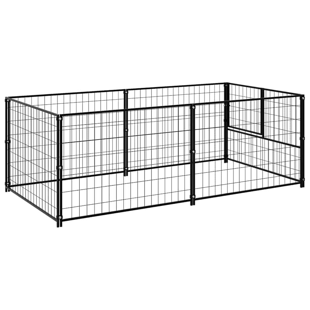 Kavez za pse crni 200 x 100 x 70 cm čelični
