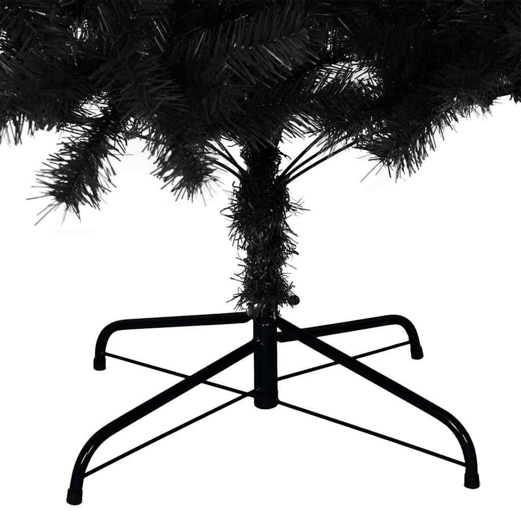 Umjetno božićno drvce sa stalkom crno 240 cm PVC