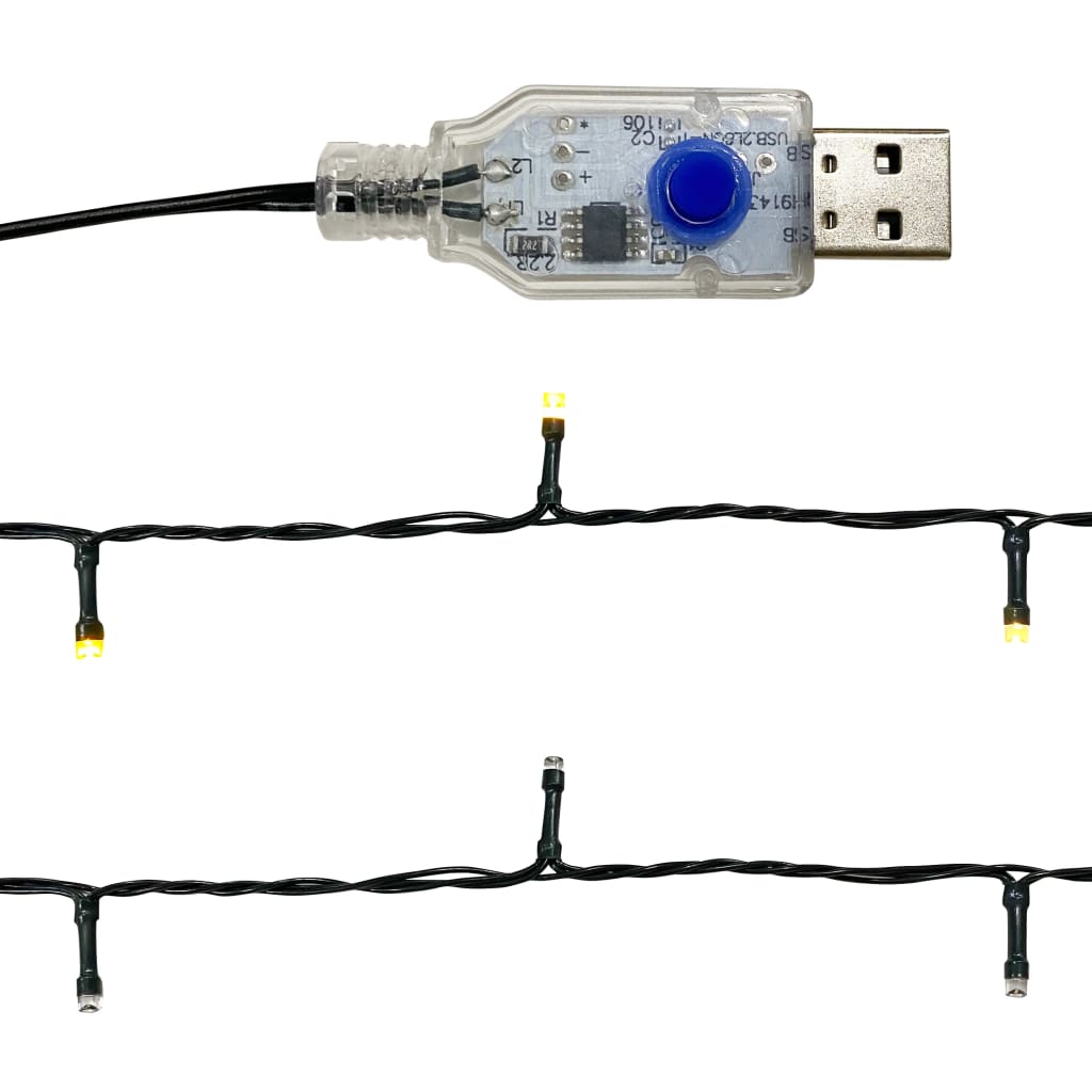 Božićna girlanda s LED svjetlima 10 m crvena