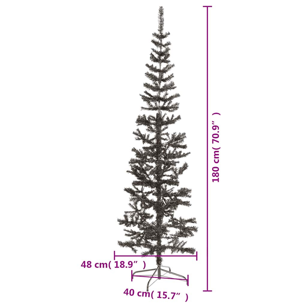 Usko božićno drvce crno 180 cm