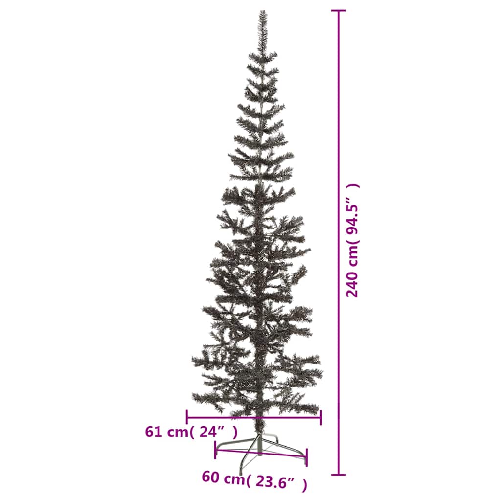 Usko božićno drvce crno 240 cm