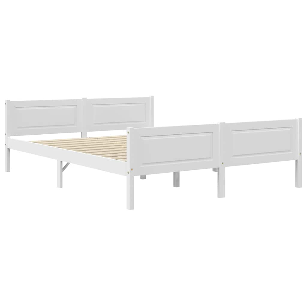 Okvir za krevet od masivne borovine bijeli 120 x 200 cm