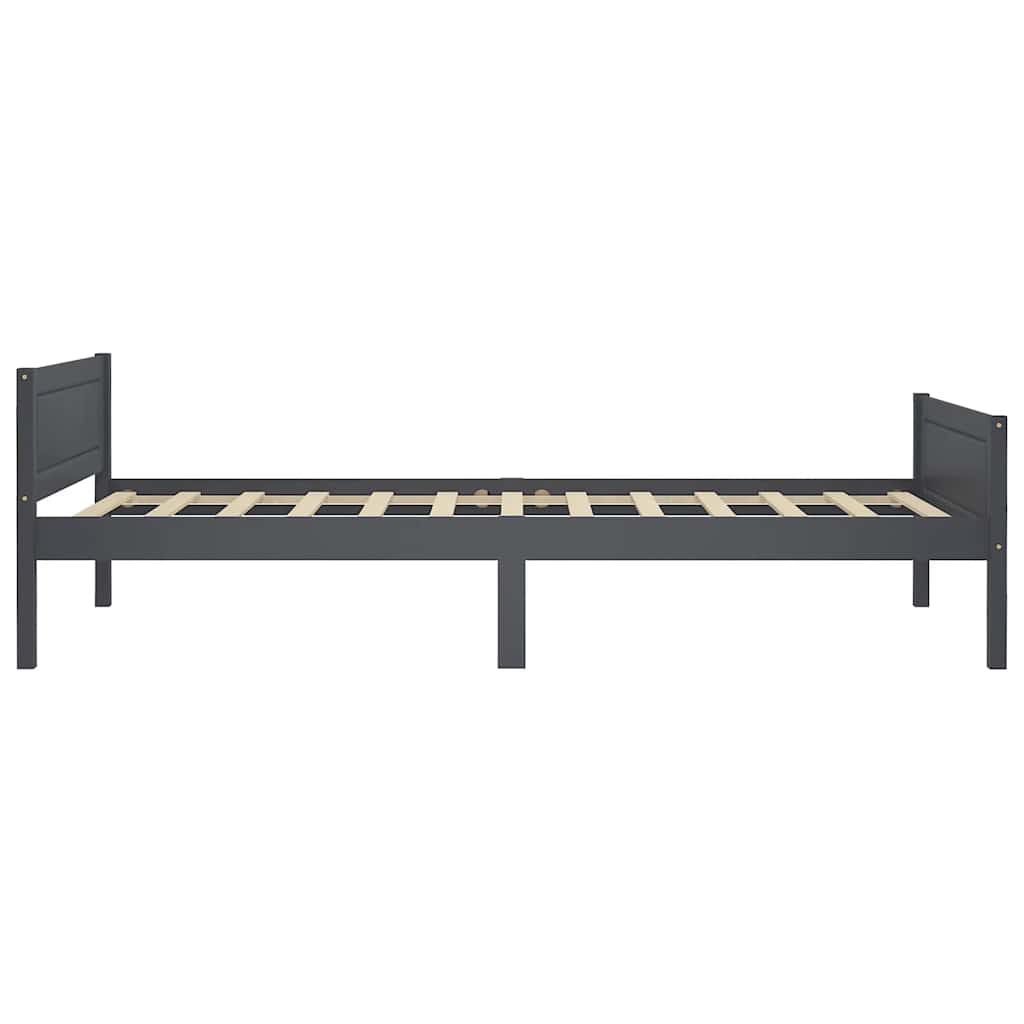 Okvir za krevet od masivne borovine sivi 100 x 200 cm