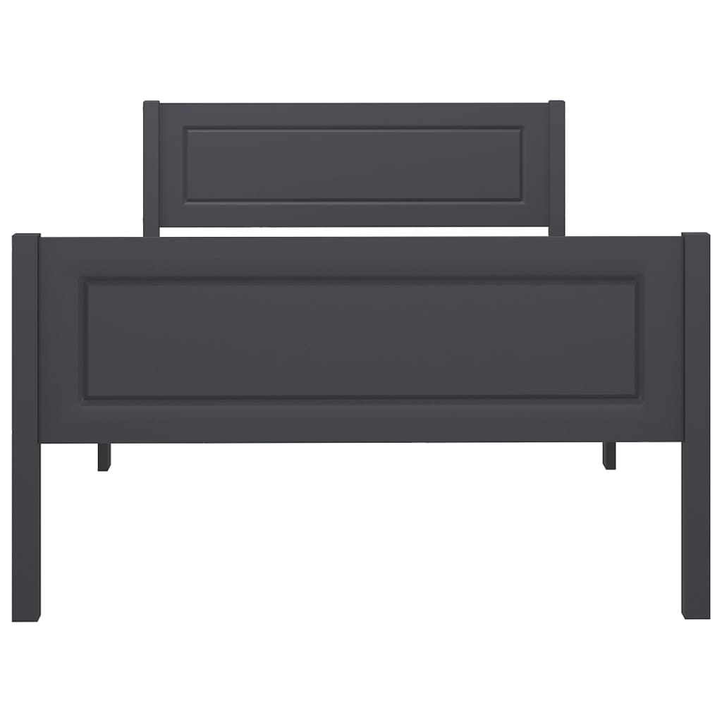 Okvir za krevet od masivne borovine sivi 100 x 200 cm