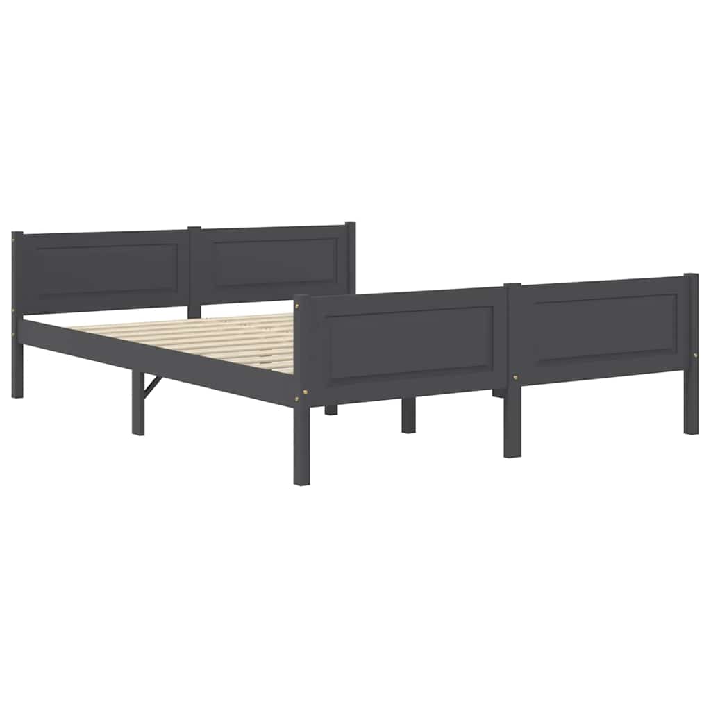 Okvir za krevet od masivne borovine sivi 120 x 200 cm