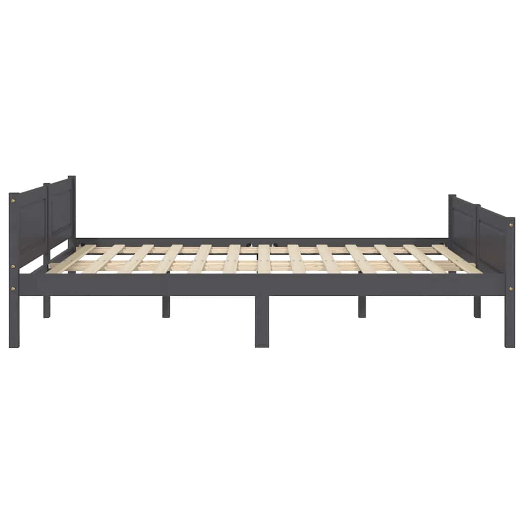 Okvir za krevet od masivne borovine sivi 120 x 200 cm