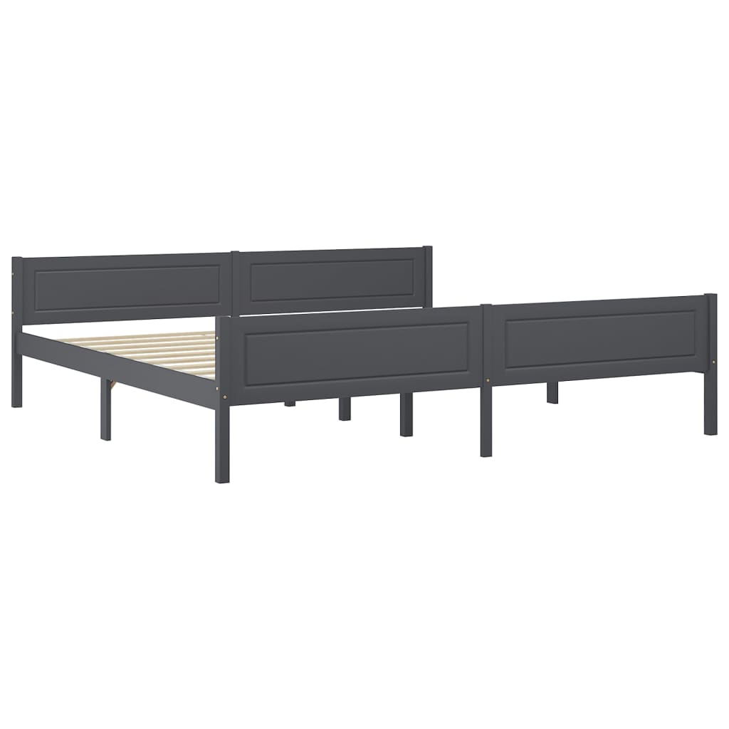 Okvir za krevet od masivne borovine sivi 200 x 200 cm