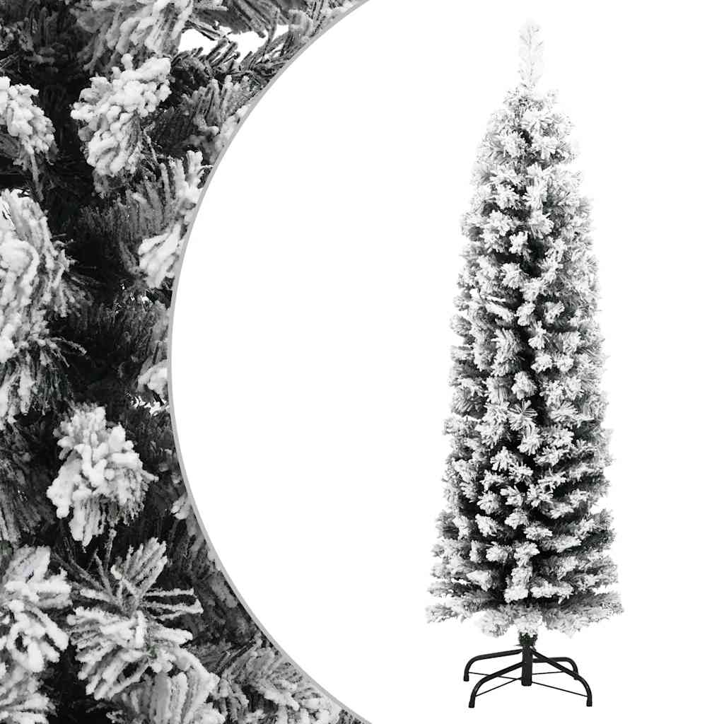 Tanko umjetno božićno drvce sa snijegom zeleno 120 cm PVC