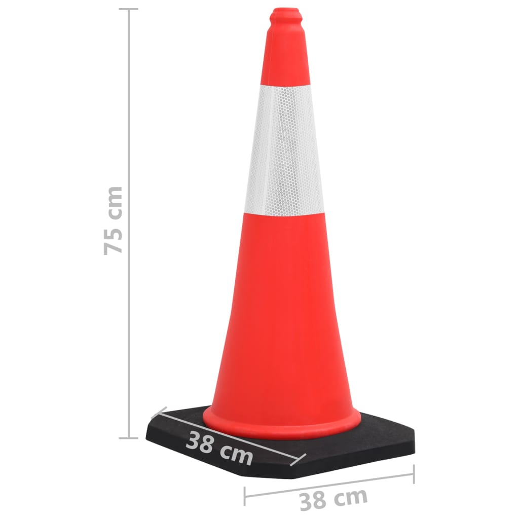 Reflektirajući prometni čunjevi s teškim bazama 4 kom 75 cm