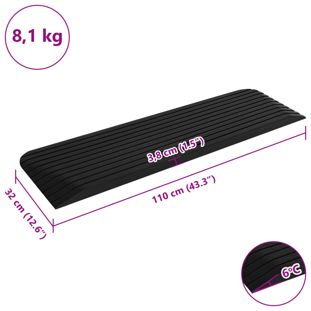 Prilazne rampe 2 kom 110 x 32 x 3,8 cm gumene