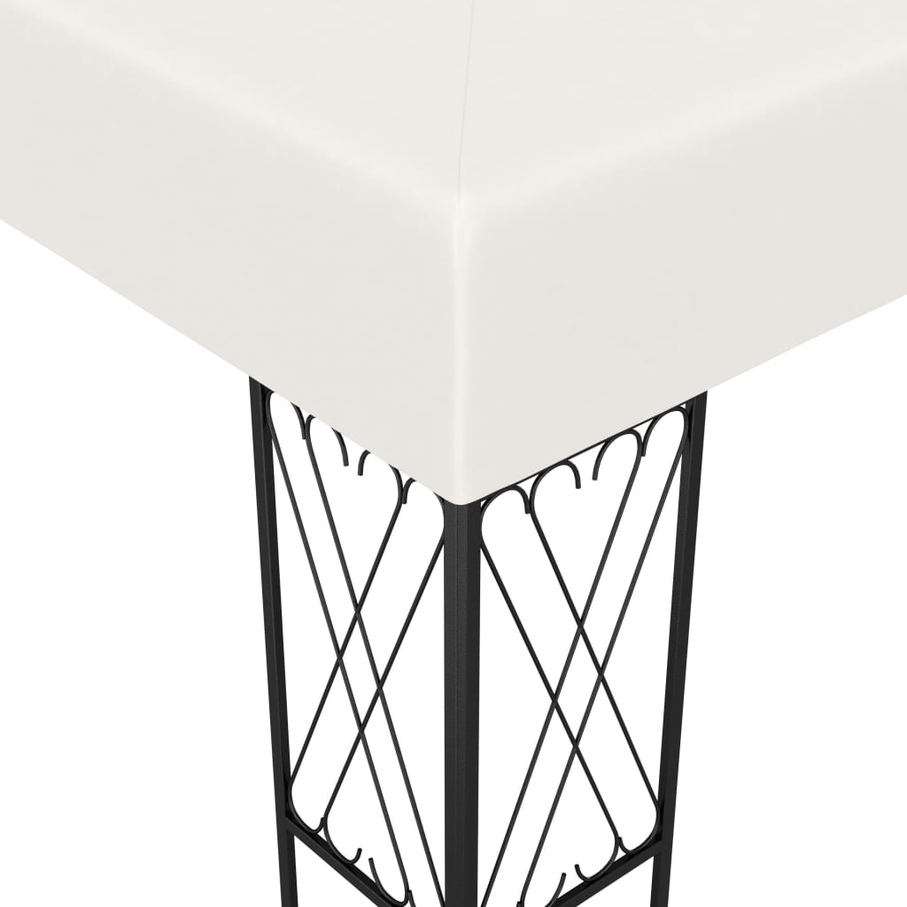 Sjenica s LED svjetlosnim trakama 3 x 3 m krem od tkanine