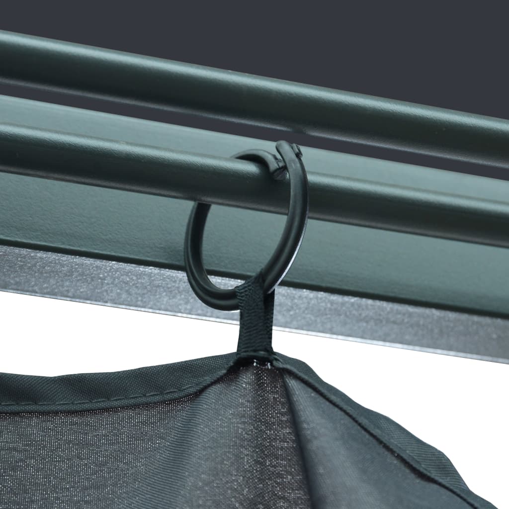 Sjenica sa zastorima i LED svjetlima 400 x 300 cm antracit