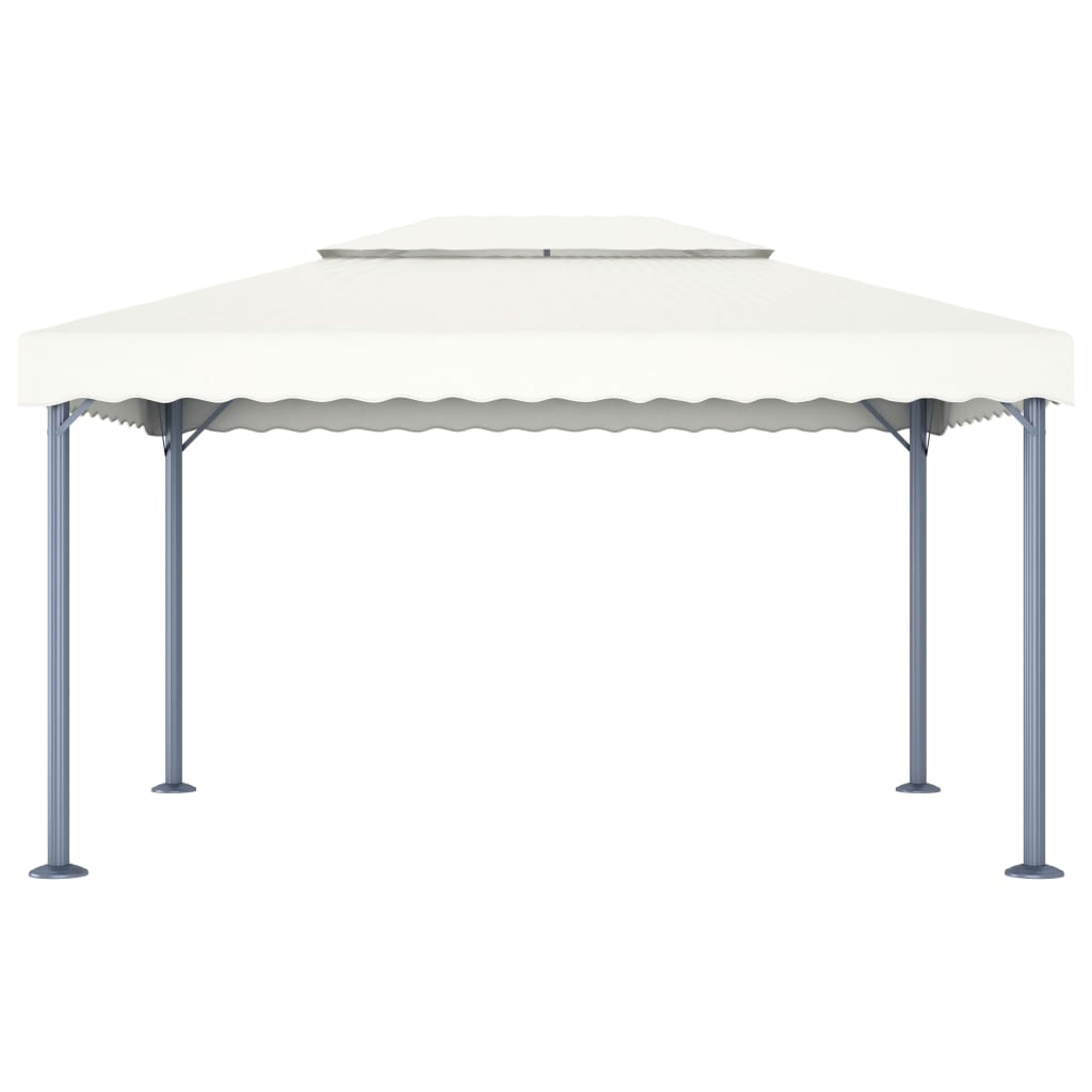 Sjenica s LED svjetlosnim trakama 400 x 300 cm krem aluminijska