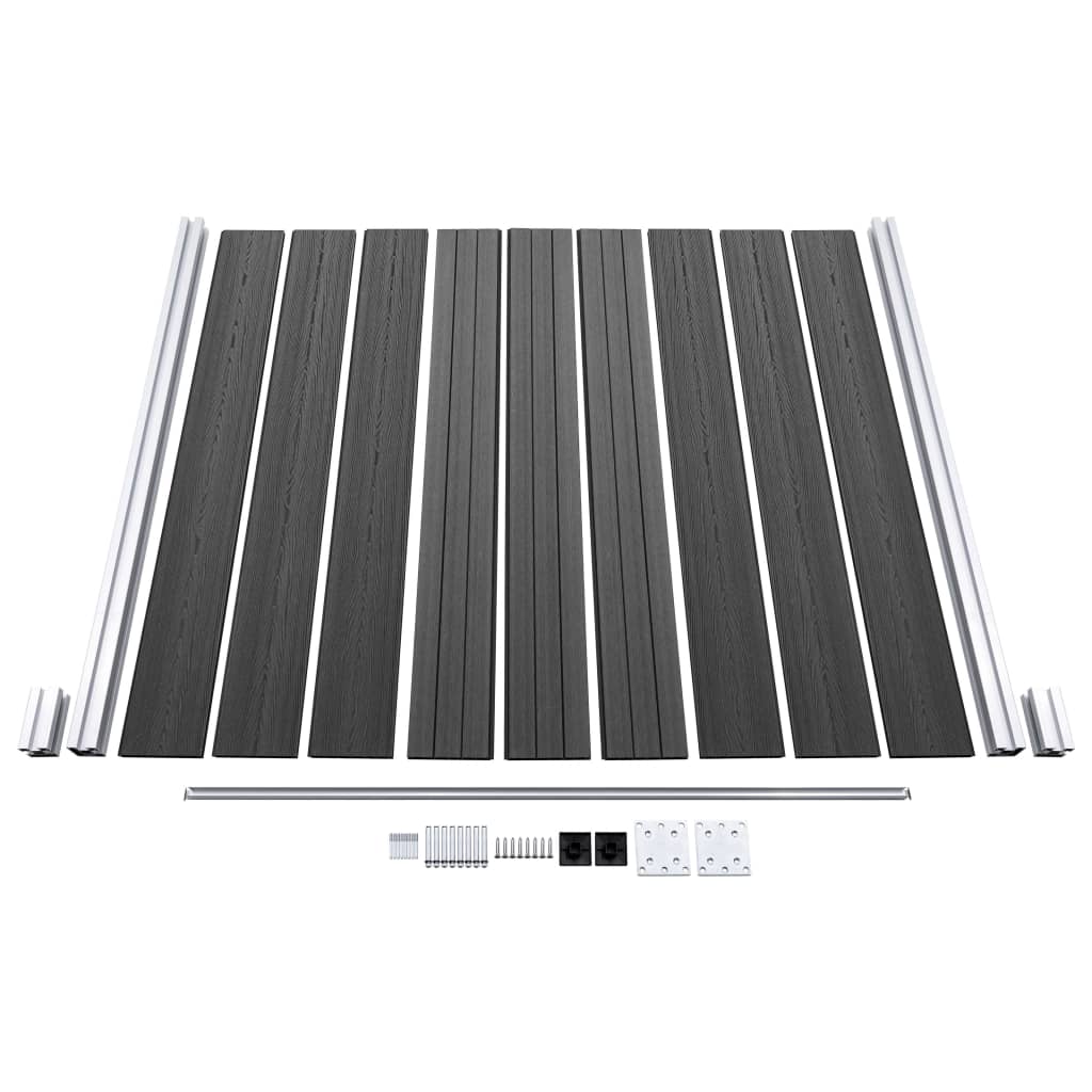 Set panela za ogradu WPC 353 x 186 cm crni