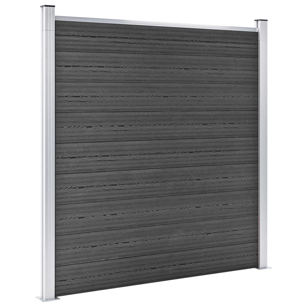Set panela za ogradu WPC 526 x 186 cm crni