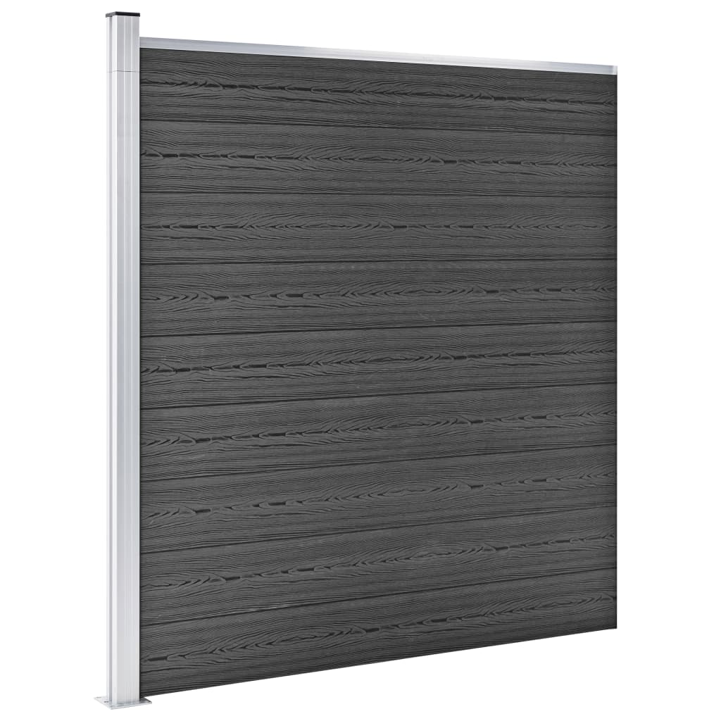 Set panela za ogradu WPC 526 x 186 cm crni