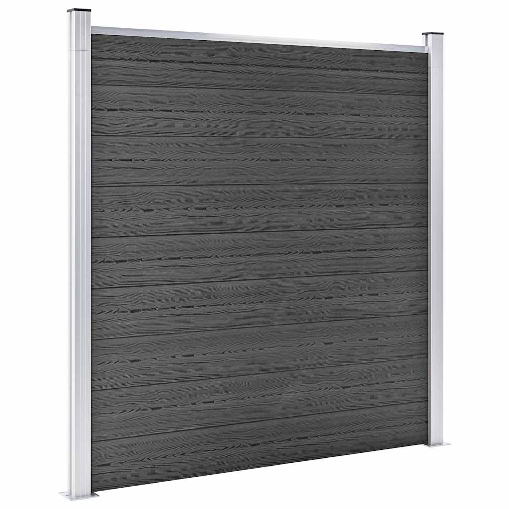 Set panela za ogradu WPC 699 x 186 cm crni