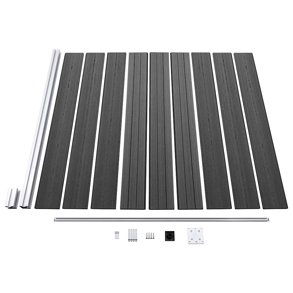 Set panela za ogradu WPC 699 x 186 cm crni