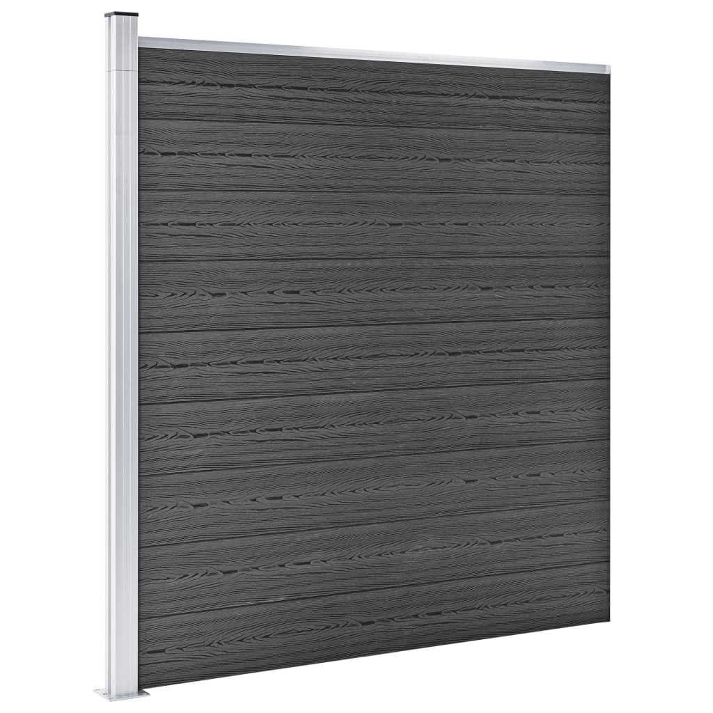 Set panela za ogradu WPC 1045 x 186 cm crni
