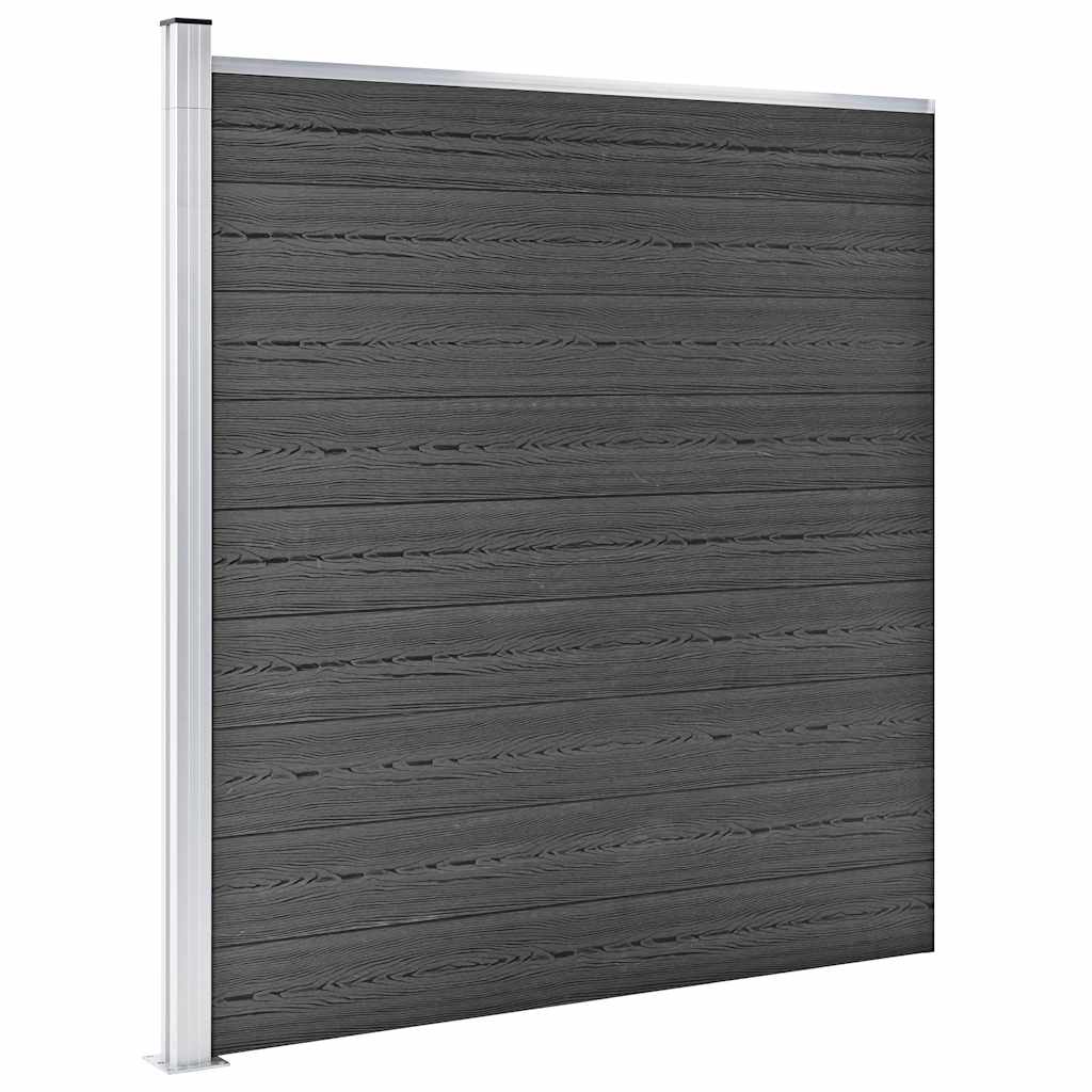 Set panela za ogradu WPC 1391 x 186 cm crni