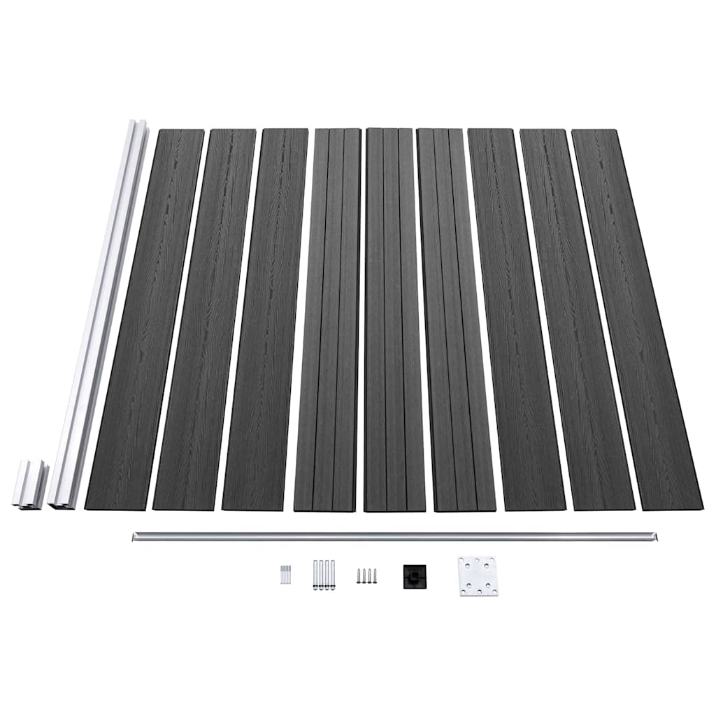 Set panela za ogradu WPC 1391 x 186 cm crni