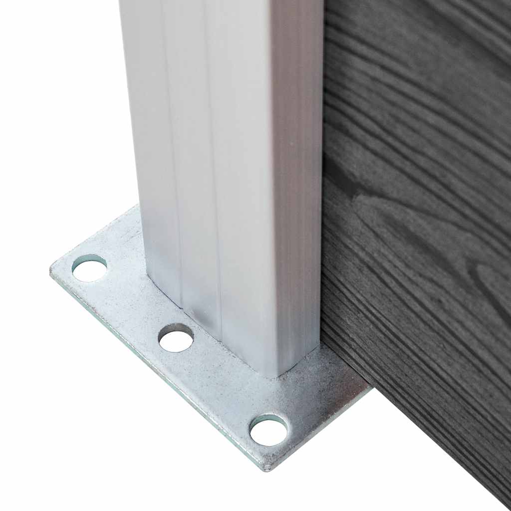 Set panela za ogradu WPC 1564 x 186 cm crni
