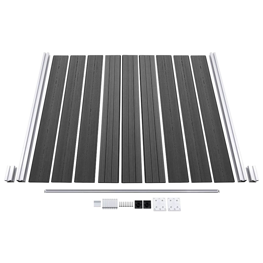 Set panela za ogradu WPC 446 x (105 - 186) cm crni
