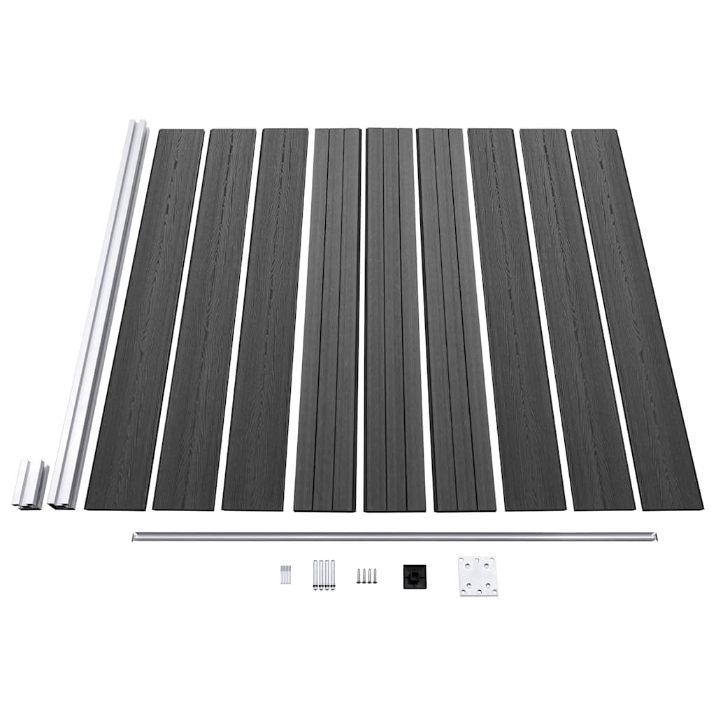 Set panela za ogradu WPC 446 x (105 - 186) cm crni